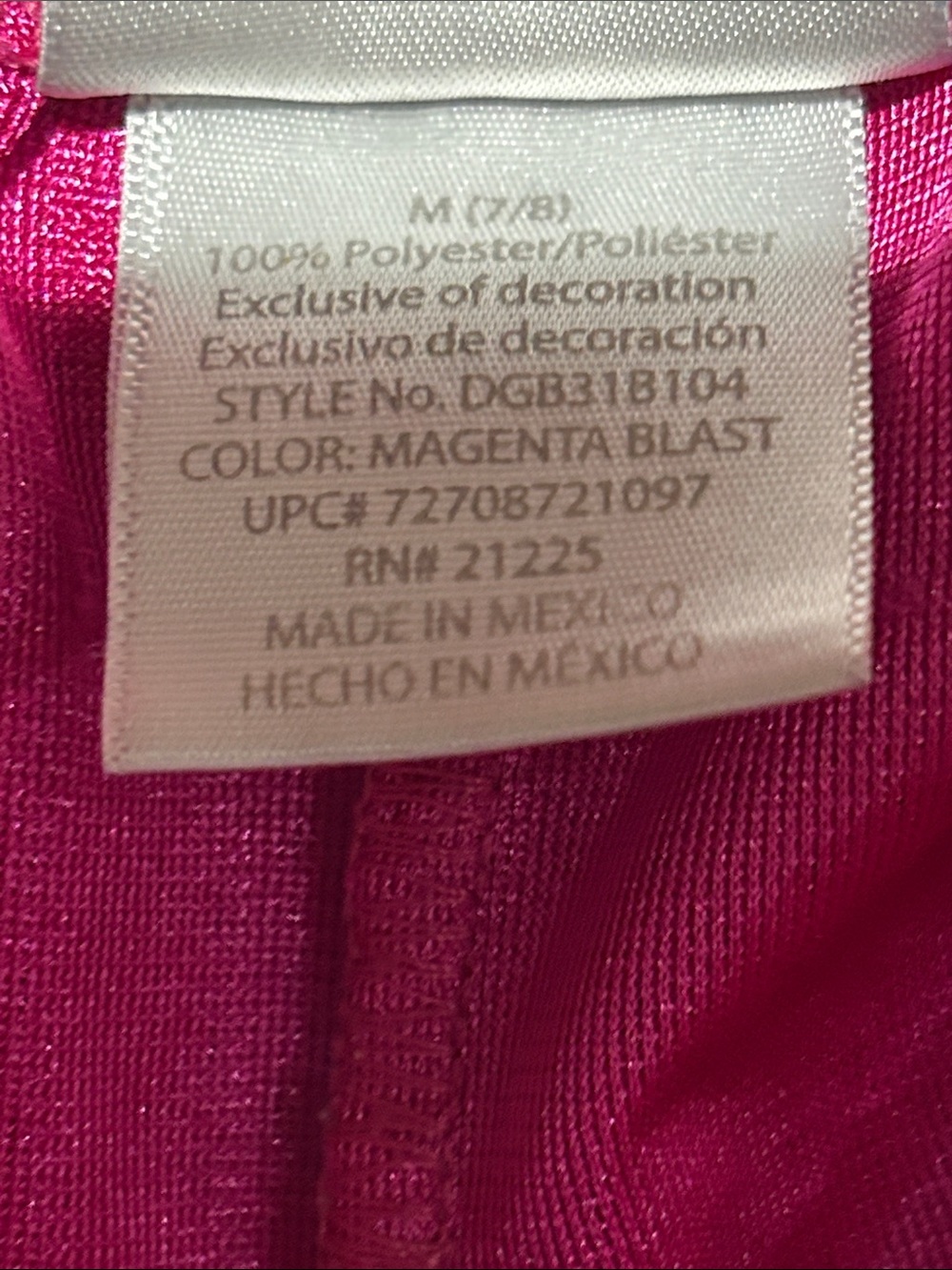 Danskin Now Girls' Hot Pink Athletic Mesh Shorts 7-8 - Picture 4 of 4